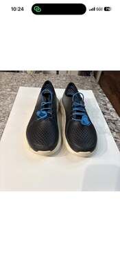 Crocs LiteRide Pacer Color Dip Sneakers Black/Blue with Lock Laces